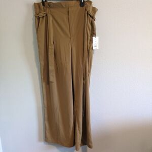 A NEW DAY PAPER BAG PANTS SIZE XXL BROWN BELT WIDE LEG